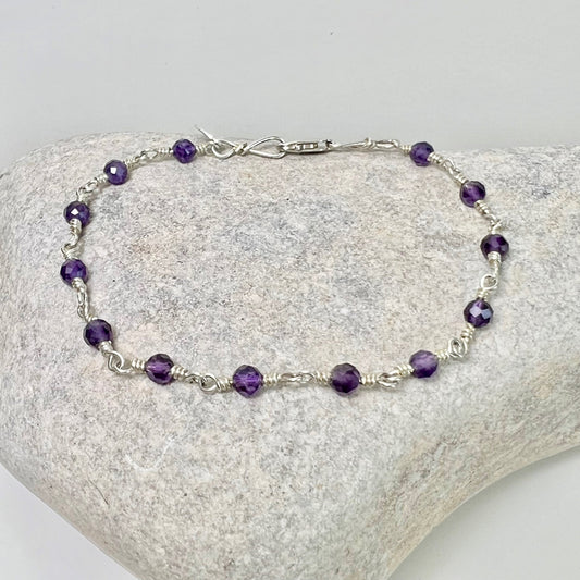 faceted amethyst bracelet