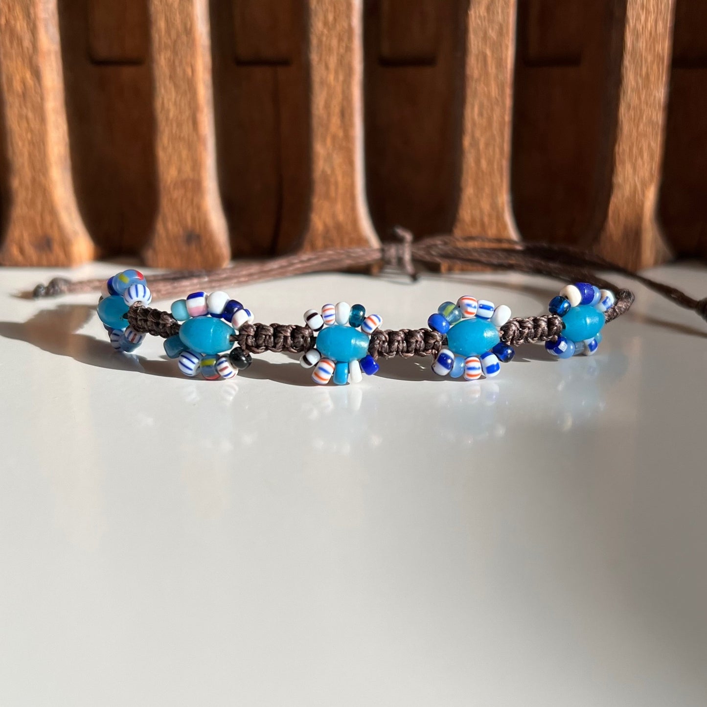 i'm a blue girl flower power bracelet