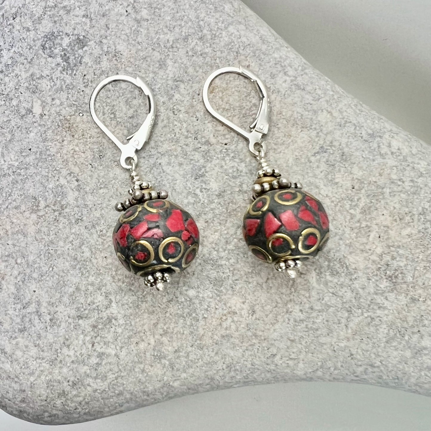 coral bulbs earrings