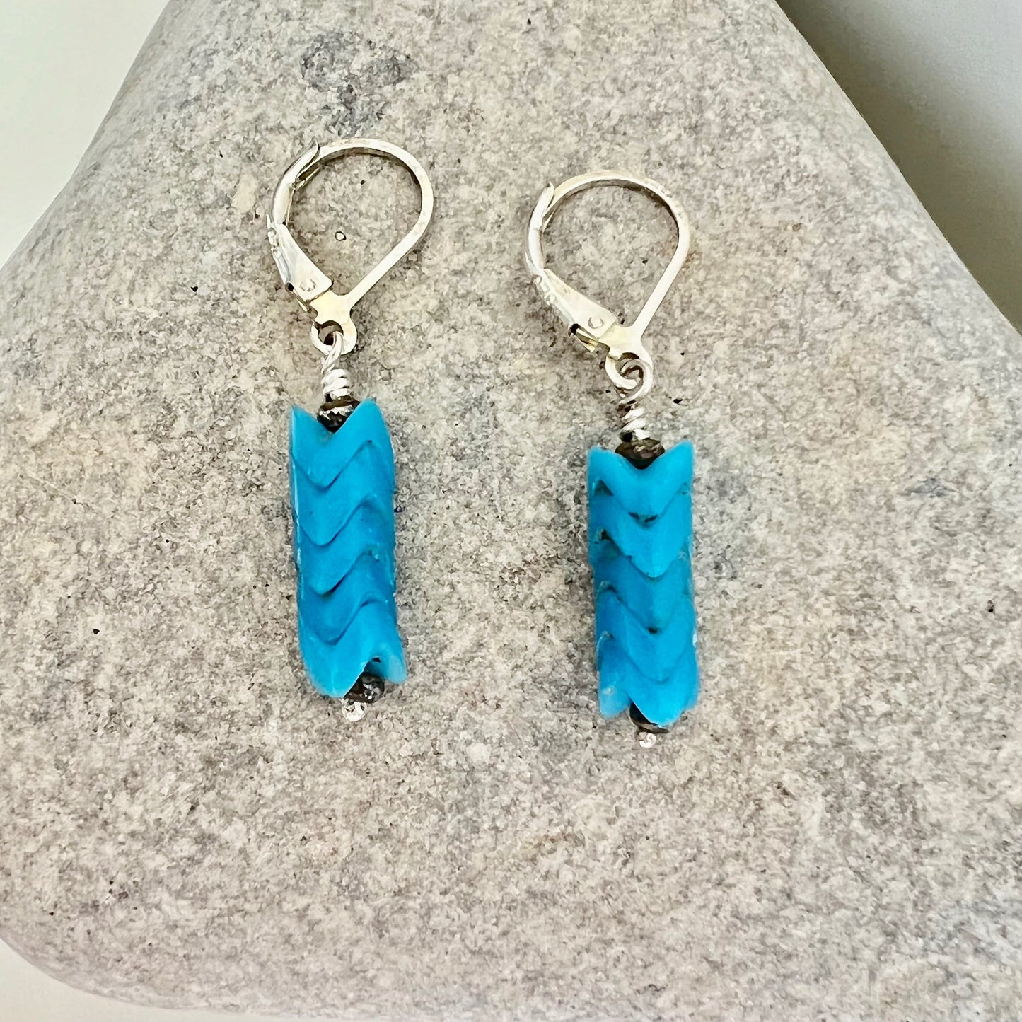 blue snakes earrings