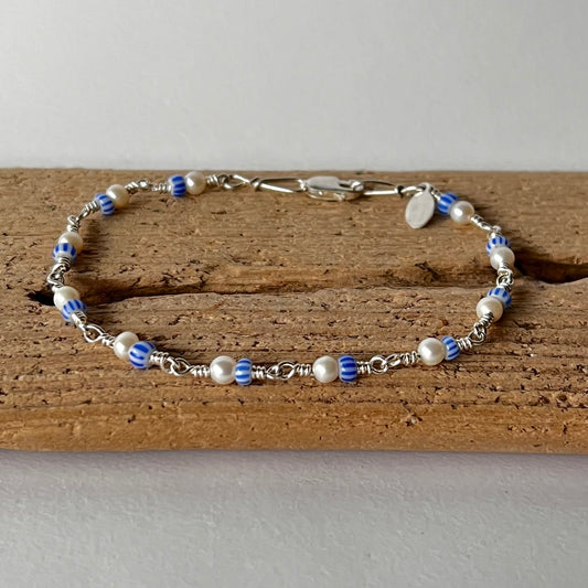 stripes and pearls bracelet
