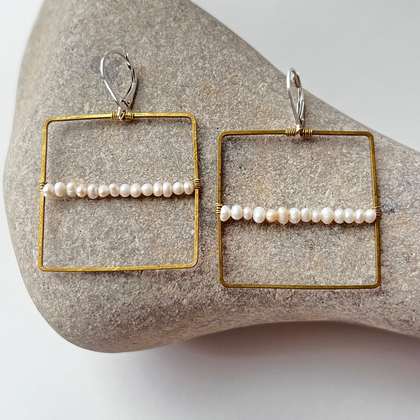 you're such a square pearl earrings