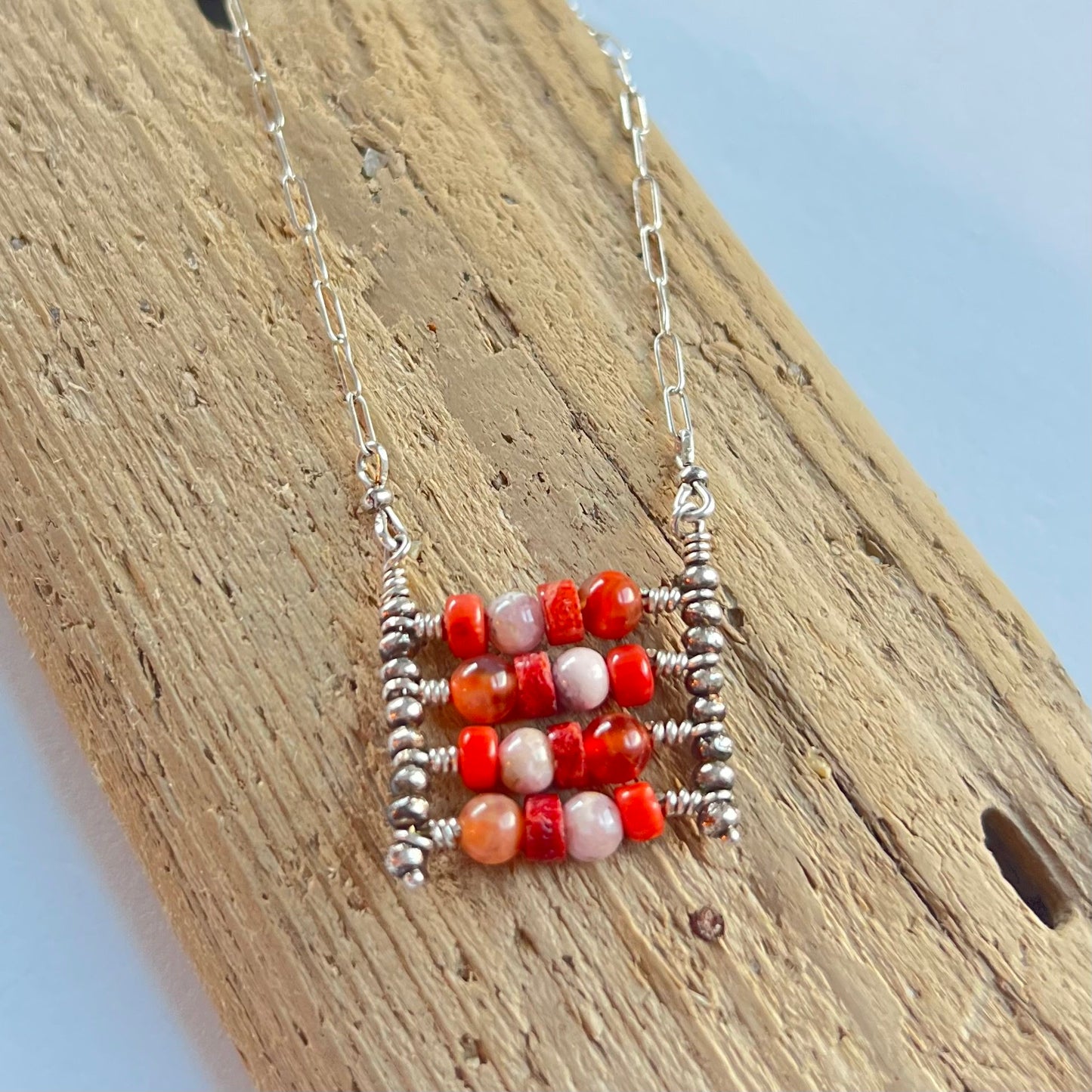 coral ladder necklace
