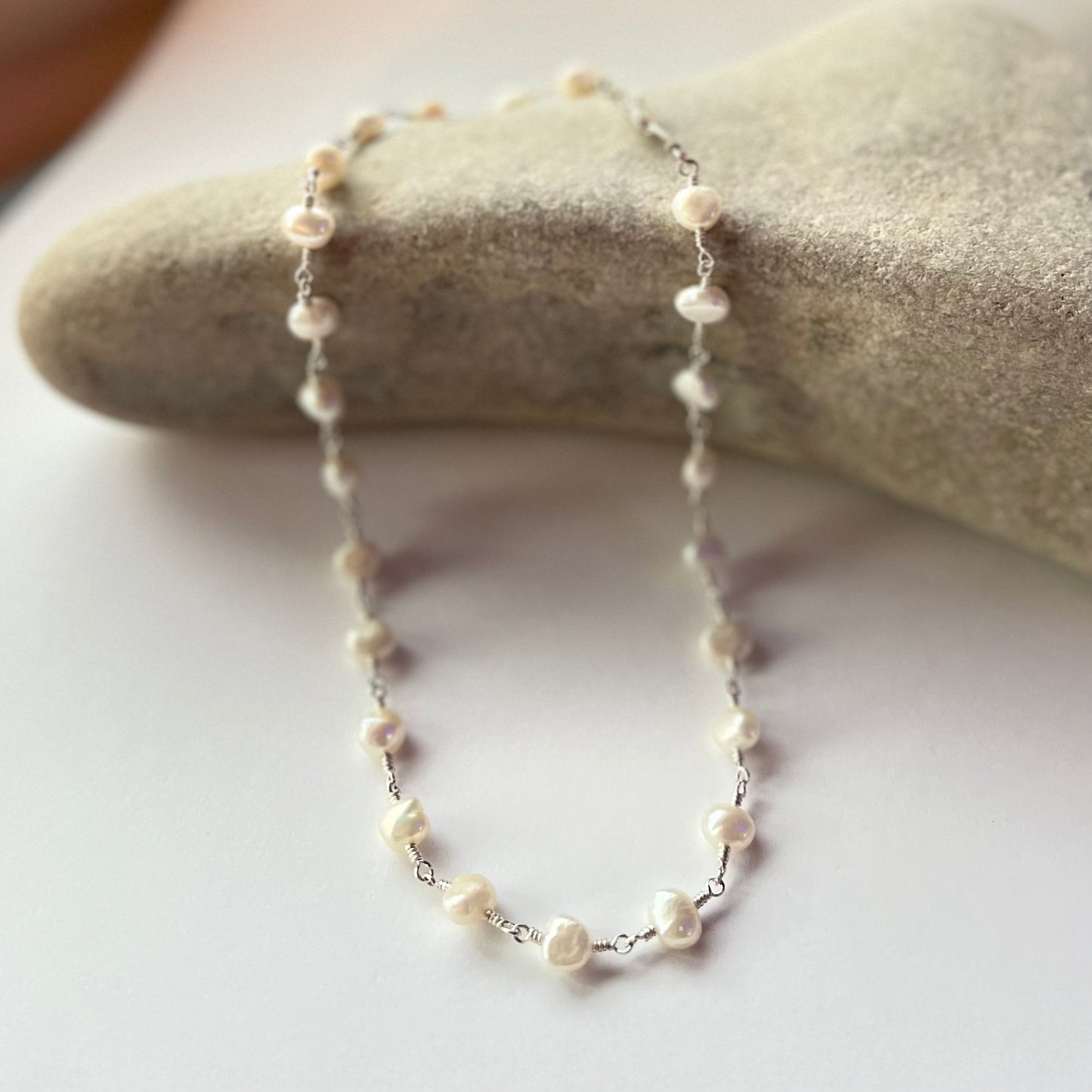 potato pearl path necklace