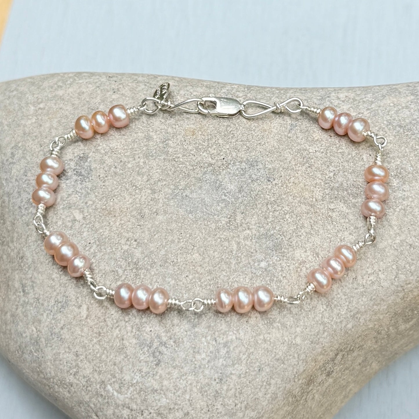 pink pearl trio bracelet