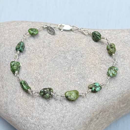 turquoise driftwood bracelet