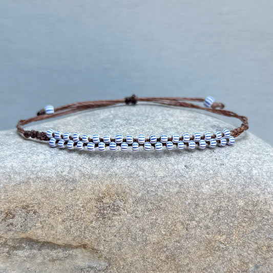 sailor stripe zipper bracelet