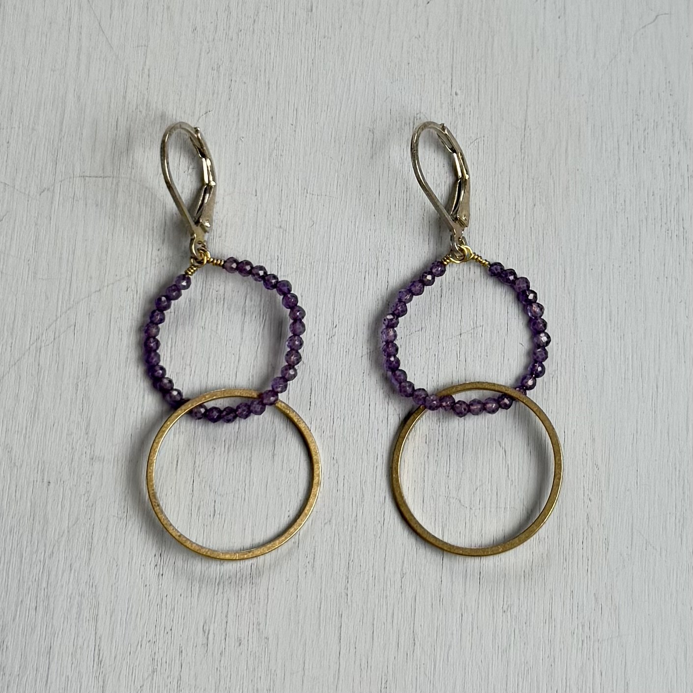 delicate amethyst hoop earrings