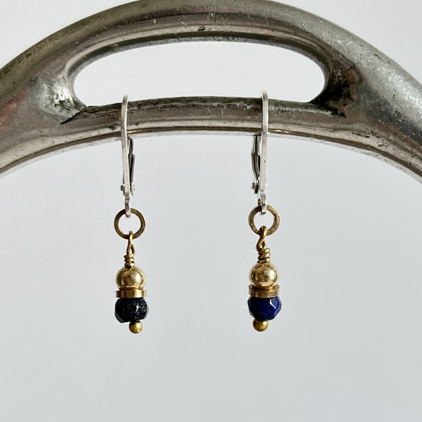 lapis connection earrings