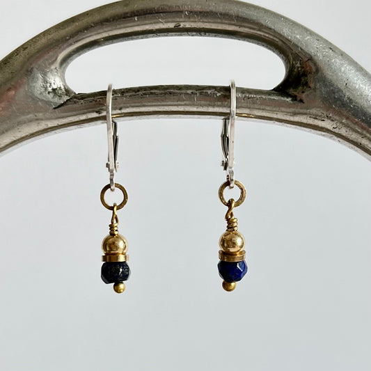 lapis connection earrings