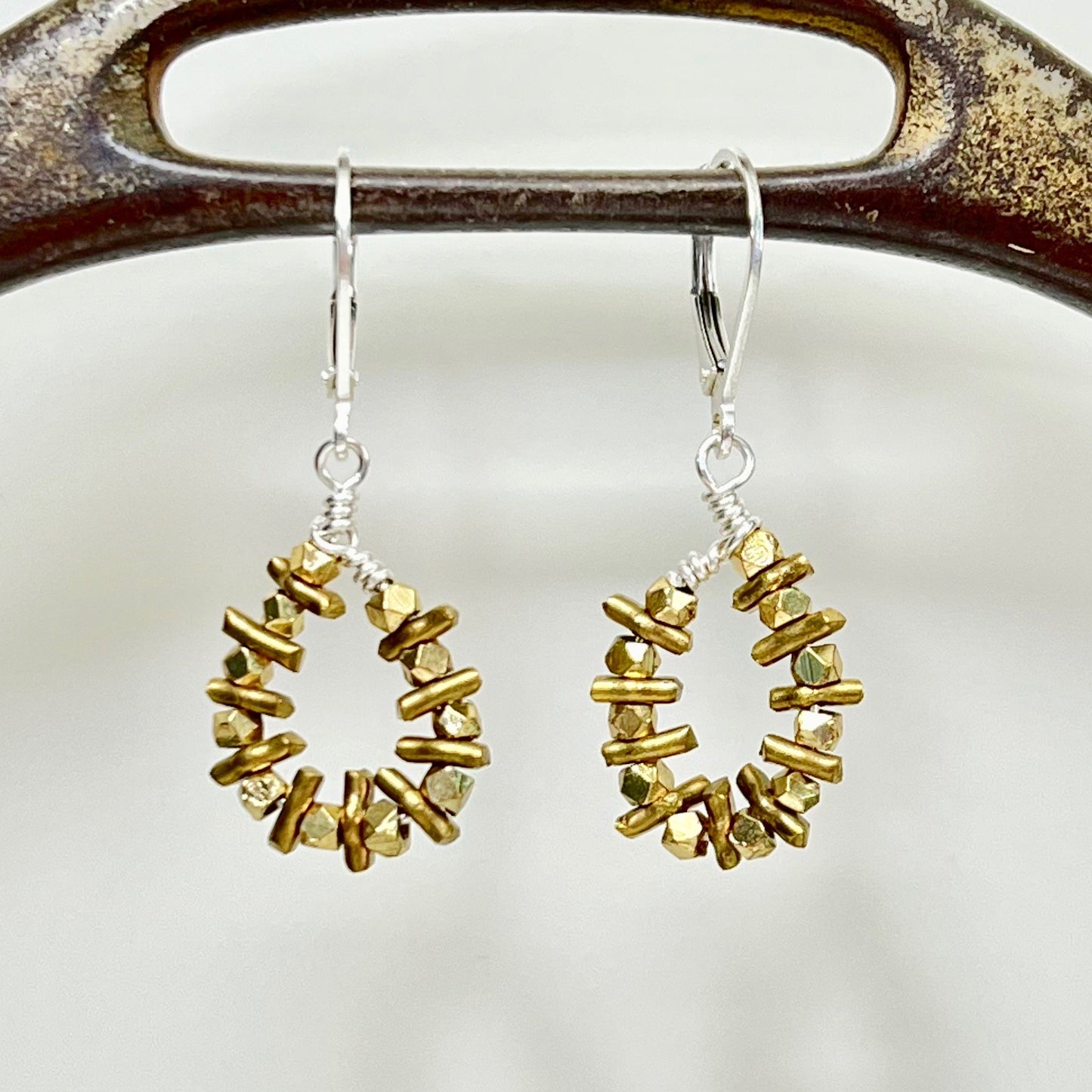 brass path earrings