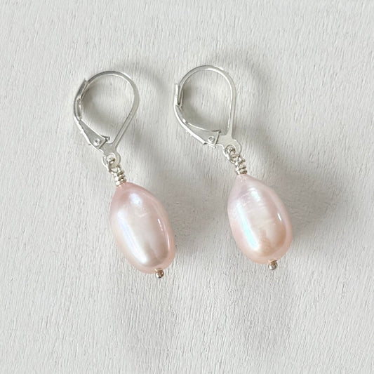 pink drop earrings