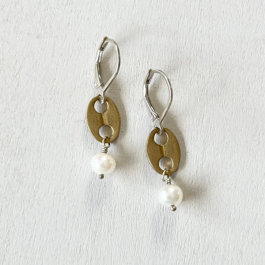 nonie pearl button earrings