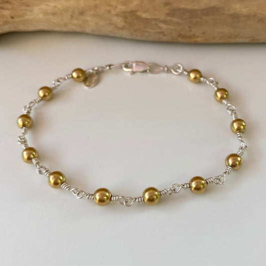 brass circles medium bracelet