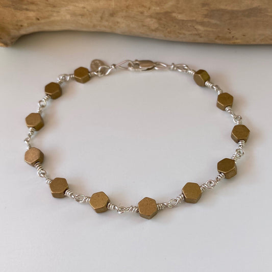 brass hexagons bracelet