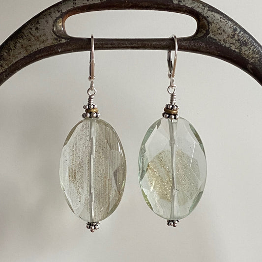 reticulated crystal amulets earrings