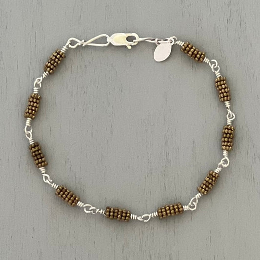 brass flower bracelet