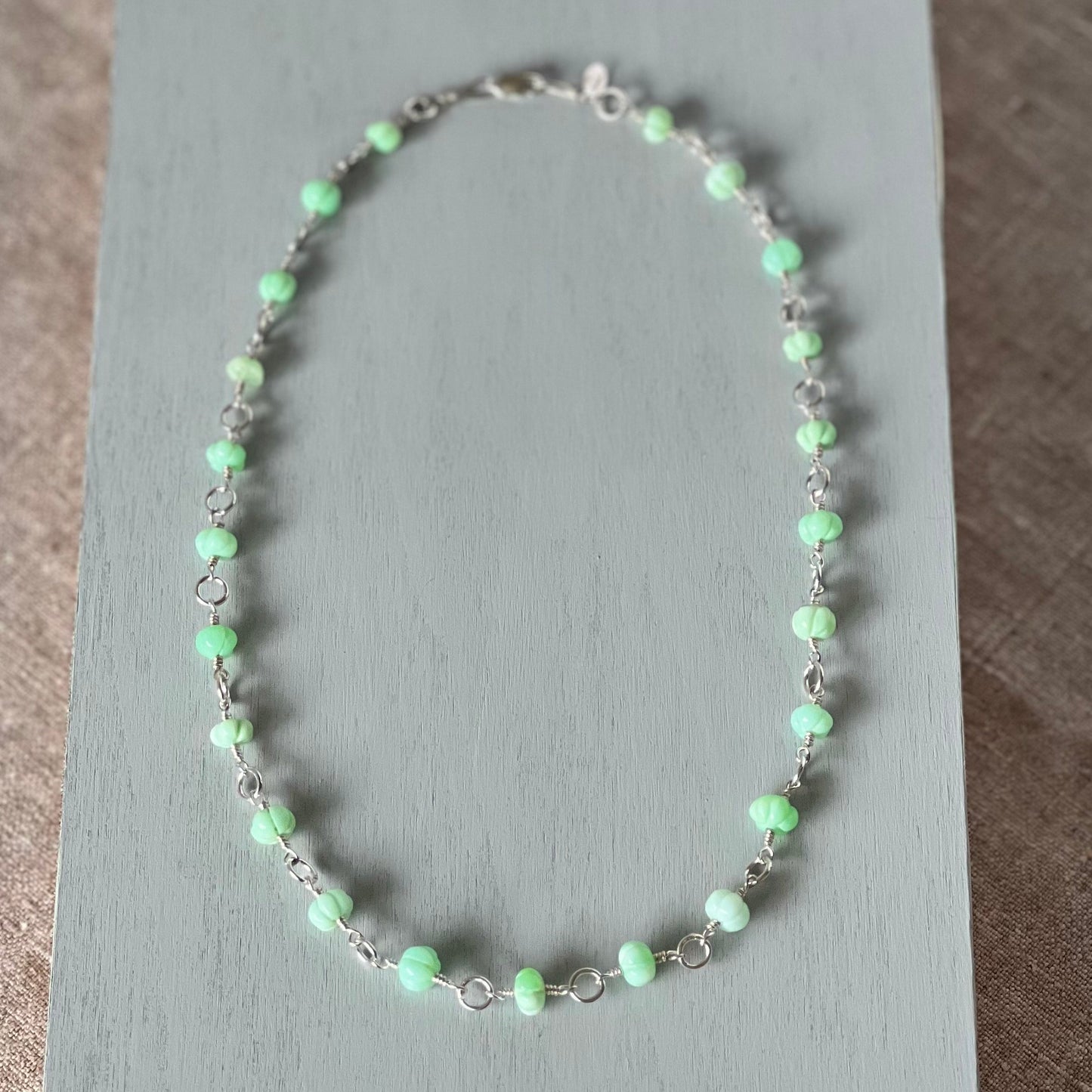 amazonite pumpkin necklace