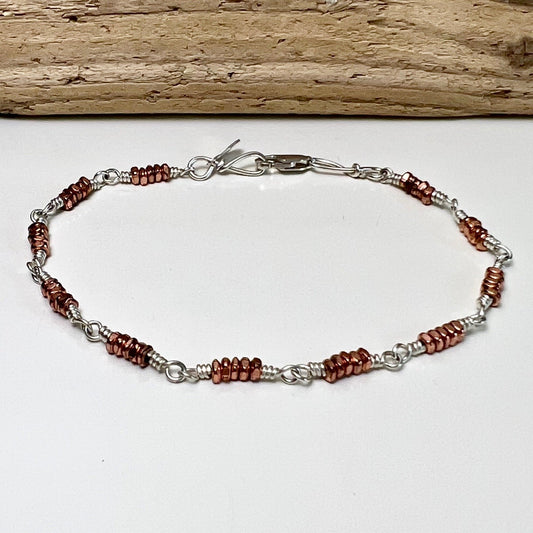 copper pebble clusters bracelet