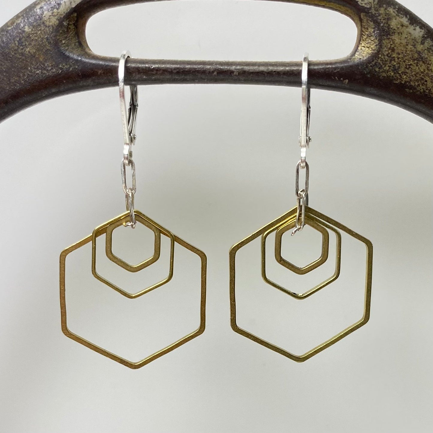 triple hexagons earrings