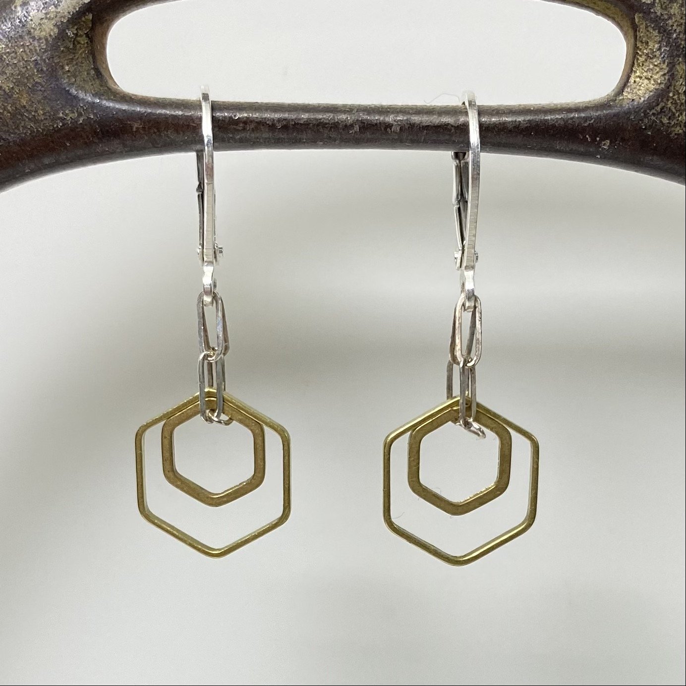 double small hexagons earrings