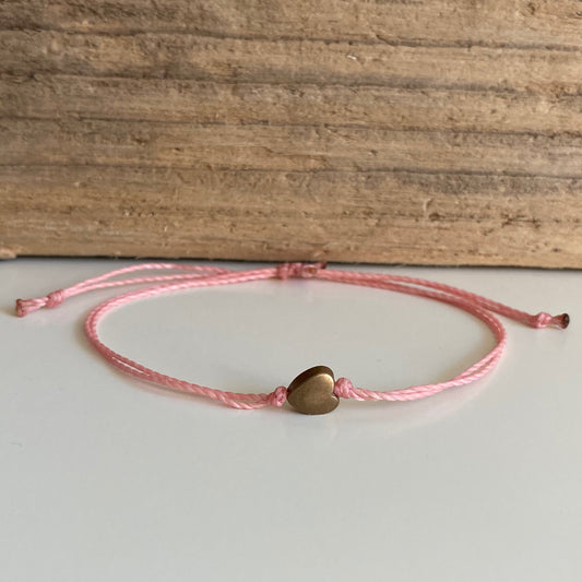 solid heart pink bracelet