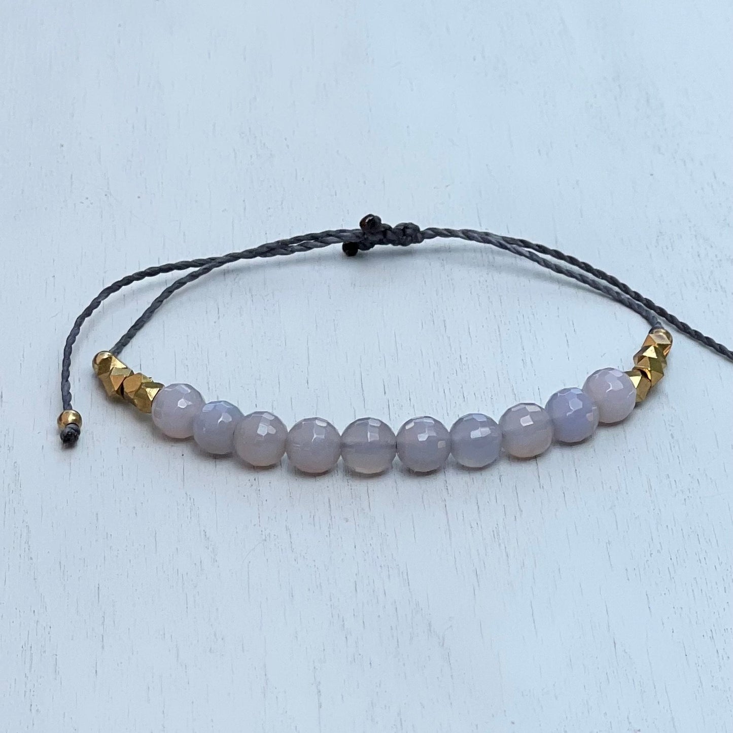 faceted periwinkle gemstone bracelet