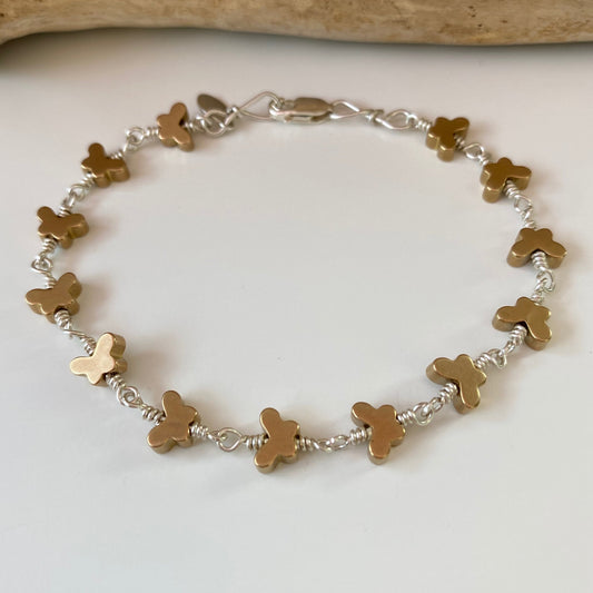 brass butterflys bracelet