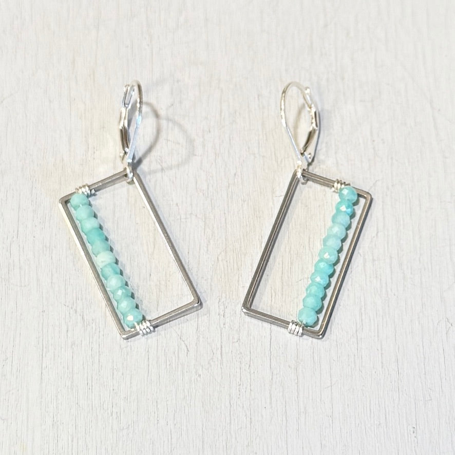 Amazonite frame earrings