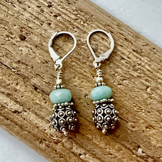 dots and amazonite earrings