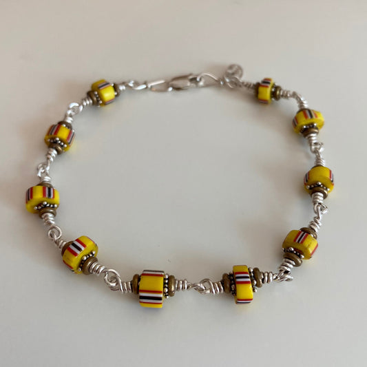 yellow chevron bracelet