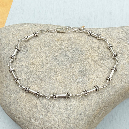 silver spools bracelet