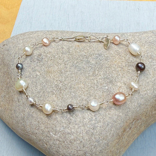 multi pearl party bracelet