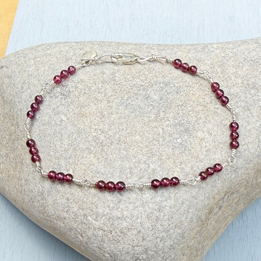 garnet trio bracelet