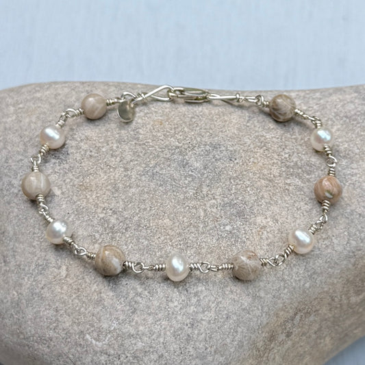 petoskey and pearls bracelet