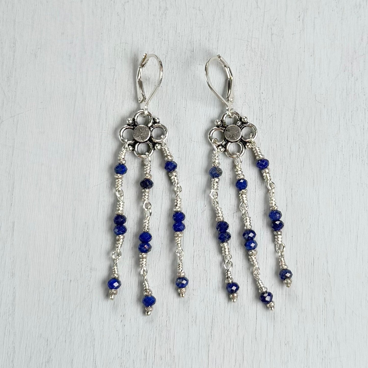 cascading lapis earrings