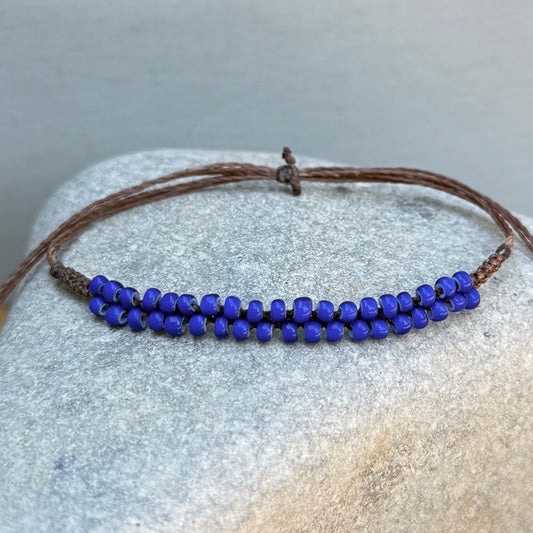 blue white heart bracelet
