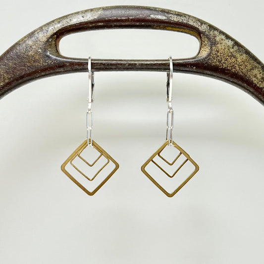 three squared earrings