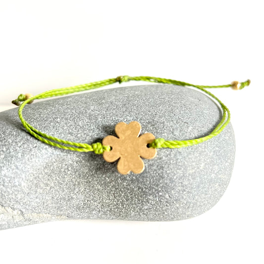 share the love four leaf clover bracelet lime green