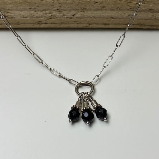 tri faceted onyx pendant