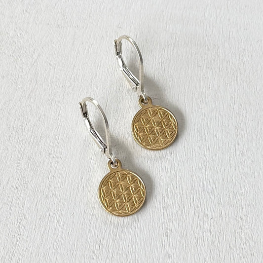 badge earrings