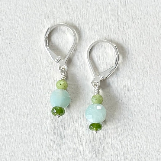 i like green stack earrings