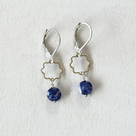 blue flower earrings