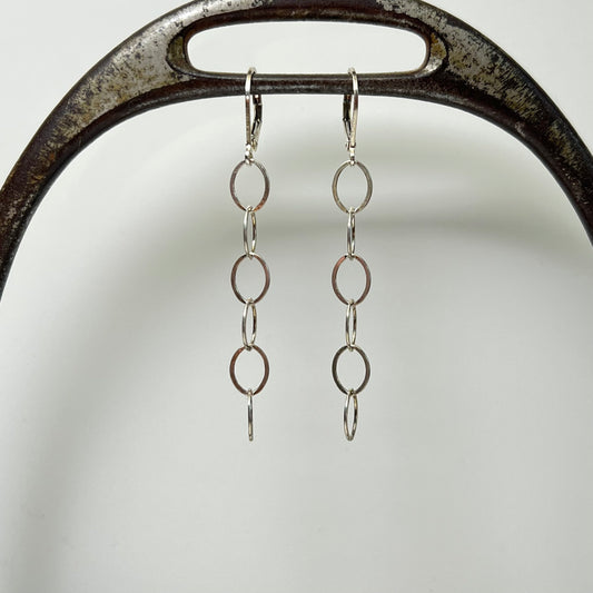 cascading flattened ovals earrings