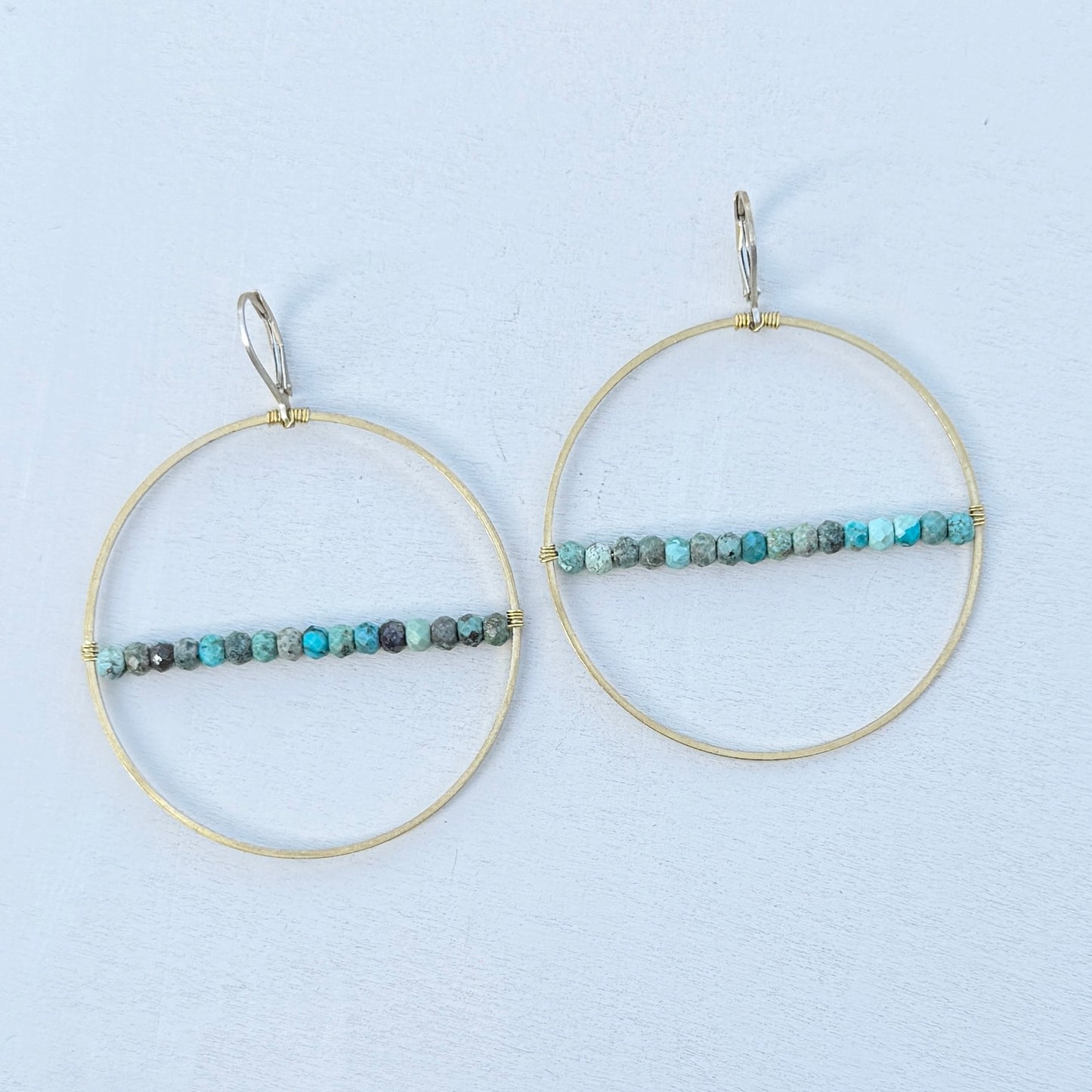 large turquoise hoop earrings