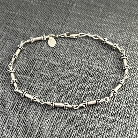 silver spools bracelet