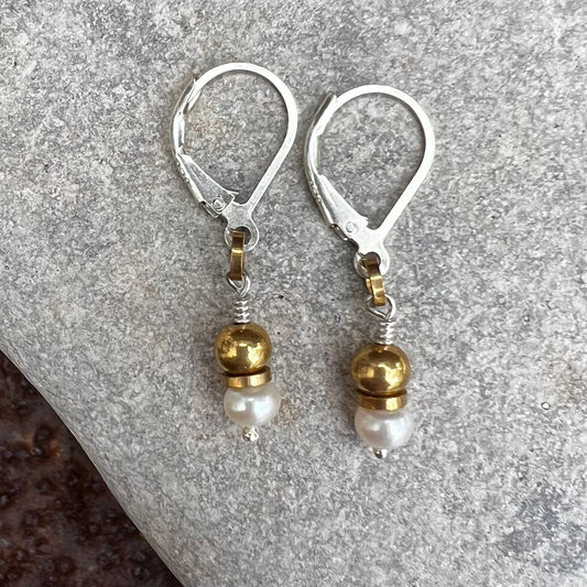 pearl connector earrings