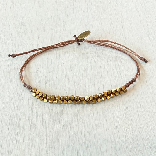 classic brass zipper bracelet