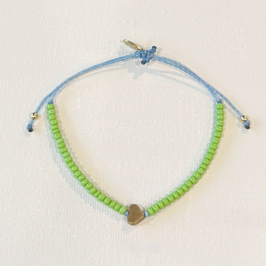 green sweet heart bracelet