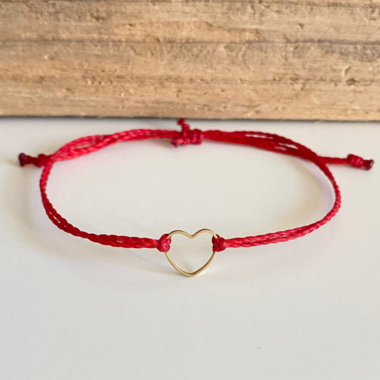 brass heart picture frame red (medium) bracelet